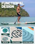Hiwave Inflatable Stand Up Paddle Board 11’*34”*6” Sup Board,420lbs Capicity, Pet Friendly Paddle Board for Ocean&Lake, w/3pcs Adjustable Paddle