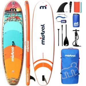 Mistral Inflatable Stand Up Paddle Board with SUP Accessories, 10'6''x33''x6'' All-Round SUP for Family, Touring, Kayaking, Yoga, Pets, Fishing, Wide Stable Design and Lightweight ISUP