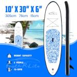 FEATH-R-LITE Inflatable Stand Up Paddle Board 10'x30''x6'' Ultra-Light (16.7lbs) SUP with Paddleboard Accessories,Three Fins,Adjustable Paddle, Pump,Backpack, Leash