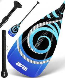 BPS Carbon and Fiberglass Shaft Paddles Koru and Classic Padddles 2-Piece (Carbon Fiber Shaft - Koru Blue, 2-Piece SUP Paddle)