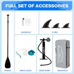 FEATH-R-LITE Inflatable Stand Up Paddle Board 10'x30''x6'' Ultra-Light (16.7lbs) SUP with Paddleboard Accessories,Three Fins,Adjustable Paddle, Pump,Backpack, Leash