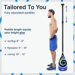 BPS Carbon and Fiberglass Shaft Paddles Koru and Classic Padddles 2-Piece (Carbon Fiber Shaft - Koru Blue, 2-Piece SUP Paddle)