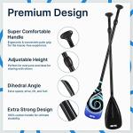 BPS Carbon and Fiberglass Shaft Paddles Koru and Classic Padddles 2-Piece (Carbon Fiber Shaft - Koru Blue, 2-Piece SUP Paddle)