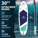 Bifanuo Inflatable Stand Up Paddle Board with SUP Accessories & Backpack. Paddle Boards for Adults. Non-Slip Deck, Wide Stance, Bottom Fin, Double Action Pump.