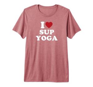 I Love SUP Yoga Paddleboard Premium Tri-Blend T-Shirt