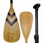Adjustable Bamboo Paddleboard Paddle - VAMO Carbon Fiberglass Adjustable Paddle with ABS Edge for SUP, SUP Surf, or Paddleboarding (Bamboo Brown)