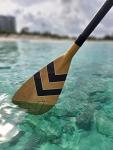 Adjustable Bamboo Paddleboard Paddle - VAMO Carbon Fiberglass Adjustable Paddle with ABS Edge for SUP, SUP Surf, or Paddleboarding (Bamboo Brown)