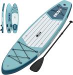 Inflatable Stand-Up Paddleboard PVC Blue Green White Wood Grain with Inflatable Stand-Up Paddleboard, Stand-Up Paddle Board, Paddle Board for Beginners, All-Around Paddle Board, Inflatable SUP Board