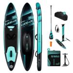 Spatium Inflatable Downwind Board 135L Lucid Ice Model Unpowered Versatile Inflatable Surfing SUP Downwind Board for Water Sports Board with Carbon Fiber Paddle and Foil SP1060 Blue Green Color