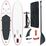 Inflatable Stand Up Paddle Board Set, 153.5" x 31.9" SUP Surfboard, Red and White, for Adults, Portable Touring & Surfing