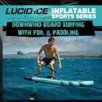 Spatium Inflatable Downwind Board 135L Lucid Ice Model Unpowered Versatile Inflatable Surfing SUP Downwind Board for Water Sports Board with Carbon Fiber Paddle and Foil SP1060 Blue Green Color