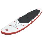 Inflatable Stand Up Paddle Board Set, 153.5" x 31.9" SUP Surfboard, Red and White, for Adults, Portable Touring & Surfing