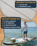 11'x34 Ultra Wide Paddleboard, Inflatable SUP&420lb Capacity for All Skill, Stand-up Paddle Board for Yoga/Family, EVA Deck, US Fin, High-Pressure Pump, 100L Bag, Safety Leash