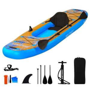Inflatable Kayak with Detachable Seat,10'x34''x8''Stand Up Paddle Board for Adults & Youth,SUP-Kayak Set for Fishing,Touring Kayaks