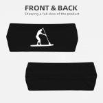 Paddleboard Sweat Headbands for Women Men, Non-Slip Yoga Headband,Sports Workout Head Wrap for Running Tennis Gym, Moisture Wicking Stretchable Black