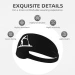 Paddleboard Sweat Headbands for Women Men, Non-Slip Yoga Headband,Sports Workout Head Wrap for Running Tennis Gym, Moisture Wicking Stretchable Black