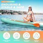 FBSPORT 11' Premium Stand Up Paddle Board, Yoga Board with SUP Accessories & Carry Bag | Wide Stance, Surf Control, Non-Slip Deck, Leash, Paddle and Pump for Youth & Adult(Light Green)