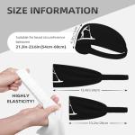 Paddleboard Sweat Headbands for Women Men, Non-Slip Yoga Headband,Sports Workout Head Wrap for Running Tennis Gym, Moisture Wicking Stretchable Black