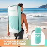 FBSPORT 11' Premium Stand Up Paddle Board, Yoga Board with SUP Accessories & Carry Bag | Wide Stance, Surf Control, Non-Slip Deck, Leash, Paddle and Pump for Youth & Adult(Light Green)