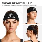 Paddleboard Sweat Headbands for Women Men, Non-Slip Yoga Headband,Sports Workout Head Wrap for Running Tennis Gym, Moisture Wicking Stretchable Black