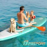 FBSPORT 11' Premium Stand Up Paddle Board, Yoga Board with SUP Accessories & Carry Bag | Wide Stance, Surf Control, Non-Slip Deck, Leash, Paddle and Pump for Youth & Adult(Light Green)