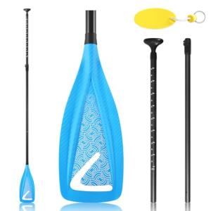 LEDONNE Carbon SUP Paddles 3 Piece Adjustable Stand Up Paddle Board Paddles Lightweight Carbon Fiber Shaft Floating Portable Paddle Oar, Blue