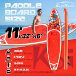 FEATH-R-LITE Inflatable Paddle Board Stand Up Paddleboards for Adults SUP with Premium Accessories Pump, Adjustable Paddle, Leash, Three Fins, Backpack (Red Koi)