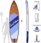 11'x34 x6 Inflatable Stand Up Paddle Board with Accessories, All-Round SUP for Beginners, Multi-Water Touring & Beach Outdoor Water Sports, Non-Slip Deck, Portable PVC Board for Kayaking & Surfing