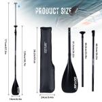 Goture Kids Sup Paddle, 3 Piece Floating Sup Paddle with Storage Bag, Adjustable Youth Kayak Paddle, 50.8''-67.3'' Kids Paddle Board Paddle, 100% Carbon Fiber Blade & Carbon Fiber and Fiberglass Shaft