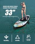 AISUNSS Inflatable Paddle Board for Adult, Paddle Board for All Skill Levels, Wide SUP Board with Primium Accessories Include SUP Carry Bag, Hand Pump, 10L Waterproof Bag and Adj Paddle (Green Coral)