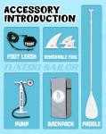 Tuxedo Sailor 10'6"×33"×6" Inflatable Stand Up Paddle Board with Premium SUP Accessories,Adults & Youth for All Skill Levels, Included with Board, Paddle, Pump, Fins, Backpack