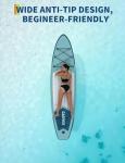 Inflatable Stand-Up Paddleboard PVC Blue Green White Wood Grain with Inflatable Stand-Up Paddleboard, Stand-Up Paddle Board, Paddle Board for Beginners, All-Around Paddle Board, Inflatable SUP Board