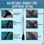 Goture Kids Sup Paddle, 3 Piece Floating Sup Paddle with Storage Bag, Adjustable Youth Kayak Paddle, 50.8''-67.3'' Kids Paddle Board Paddle, 100% Carbon Fiber Blade & Carbon Fiber and Fiberglass Shaft