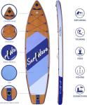 11'x34 x6 Inflatable Stand Up Paddle Board with Accessories, All-Round SUP for Beginners, Multi-Water Touring & Beach Outdoor Water Sports, Non-Slip Deck, Portable PVC Board for Kayaking & Surfing