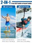 Awstrokine 2 in 1 Carbon SUP Paddle and Kayak Oar-Telescoping Stand-up Paddleboard Paddles, Adjustable Lightweight Carbon Fiber Shaft 67"- 83"