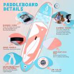 Tuxedo Sailor 10'6"×33"×6" Inflatable Stand Up Paddle Board with Premium SUP Accessories,Adults & Youth for All Skill Levels, Included with Board, Paddle, Pump, Fins, Backpack Pink and Blue