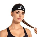 Paddleboard Sweat Headbands for Women Men, Non-Slip Yoga Headband,Sports Workout Head Wrap for Running Tennis Gym, Moisture Wicking Stretchable Black
