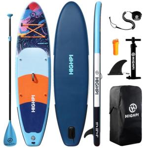 Highpi 11ft Inflatable Stand Up Paddle Board for Youth and Adults – Wide Sup with Premium Accessories, Blow Up Paddleboard for Surfing, Fishing, Yoga & More