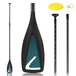 LEDONNE Carbon SUP Paddles 3 Piece Adjustable Stand Up Paddle Board Paddles Lightweight Carbon Fiber Shaft Floating Portable Paddle Oar, Black