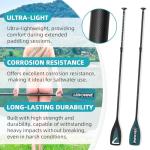 LEDONNE Carbon SUP Paddles 3 Piece Adjustable Stand Up Paddle Board Paddles Lightweight Carbon Fiber Shaft Floating Portable Paddle Oar, Black