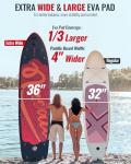 Inflatable Stand Up Paddle Board 12' with Kayak Seat & Dual Paddles – Premium SUP Board for Adults & Families Includes Kayak Conversion Kit, Pump, Leash & Accessories – Stable Wide Deck for Beginners