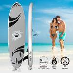 SereneLife Inflatable Stand Up Paddle Board - Wide Stable Design, Non-Slip Deck for Adults & Youth with Premium Paddle Board Accessories: Carry Bag, Dual Action Pump, Paddle, Ankle Leash - 10'6"