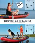 Inflatable Stand Up Paddle Board 12' with Kayak Seat & Dual Paddles – Premium SUP Board for Adults & Families Includes Kayak Conversion Kit, Pump, Leash & Accessories – Stable Wide Deck for Beginners