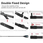 LEDONNE Carbon SUP Paddles 3 Piece Adjustable Stand Up Paddle Board Paddles Lightweight Carbon Fiber Shaft Floating Portable Paddle Oar, Black