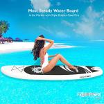 SereneLife Inflatable Stand Up Paddle Board - Wide Stable Design, Non-Slip Deck for Adults & Youth with Premium Paddle Board Accessories: Carry Bag, Dual Action Pump, Paddle, Ankle Leash - 10'6"