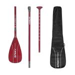 NIXY Full Carbon Fiber SUP Paddle – Adjustable 3 Piece Pro Paddle with ABS Blade Edge for Stand Up Paddle Board – Durable, Lightweight Floating Paddle (Red, Large - 94 sq in. Blade)