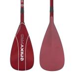NIXY Full Carbon Fiber SUP Paddle – Adjustable 3 Piece Pro Paddle with ABS Blade Edge for Stand Up Paddle Board – Durable, Lightweight Floating Paddle (Red, Large - 94 sq in. Blade)
