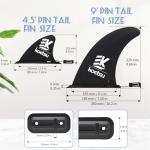 Set of 3 Paddleboard Fin Replacement,Inflatable Paddle Board Accessories,Stand Up Paddleboard Tail Rudder for Water Sports,Surfboard,Longboard (Black)
