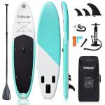 Triclicks 10' Inflatable Paddle Board Stable 30" Wide Design | Non-Slip EVA Deck | Lightweight Yoga SUP Board for Adult Teens | Stand Oar Board with Backpack Pump Paddle Belt Repair Kit