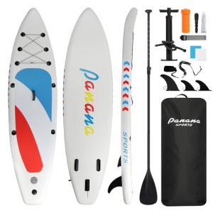 Panana Inflatable Stand Up Paddle Board, 10'8"x32"x6" SUP with Premium Paddle Board Accessories Kit, Anti-Slip EVA Deck for Adults Youth of All Skill Levels